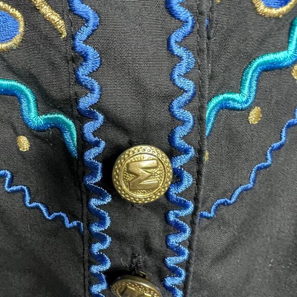 Bob Mackie Wearable Art Women's Western Embroidered Button Up Shirt Size XL Boho - Picture 4 of 10